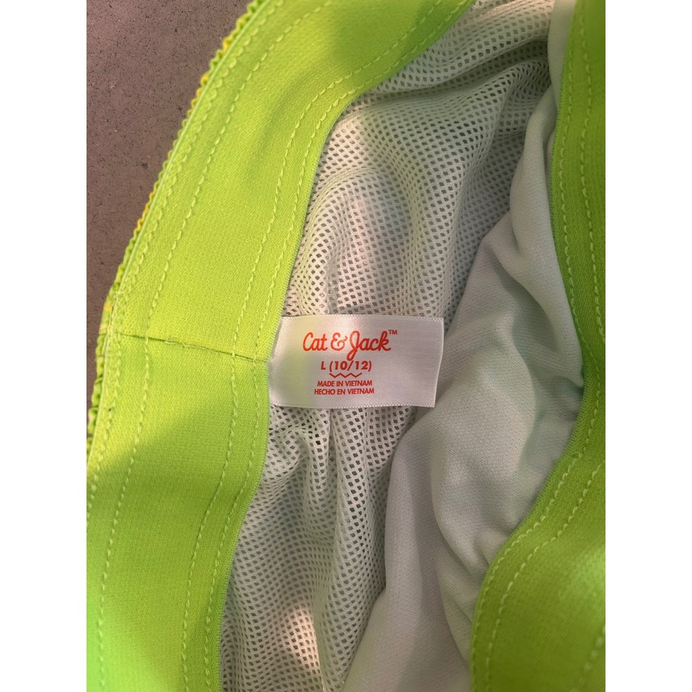 Cat & Jack Boys Swim Trunks Size L 10/12 Neon Green Blue Ombre Mesh Lined Shorts - Picture 4 of 4